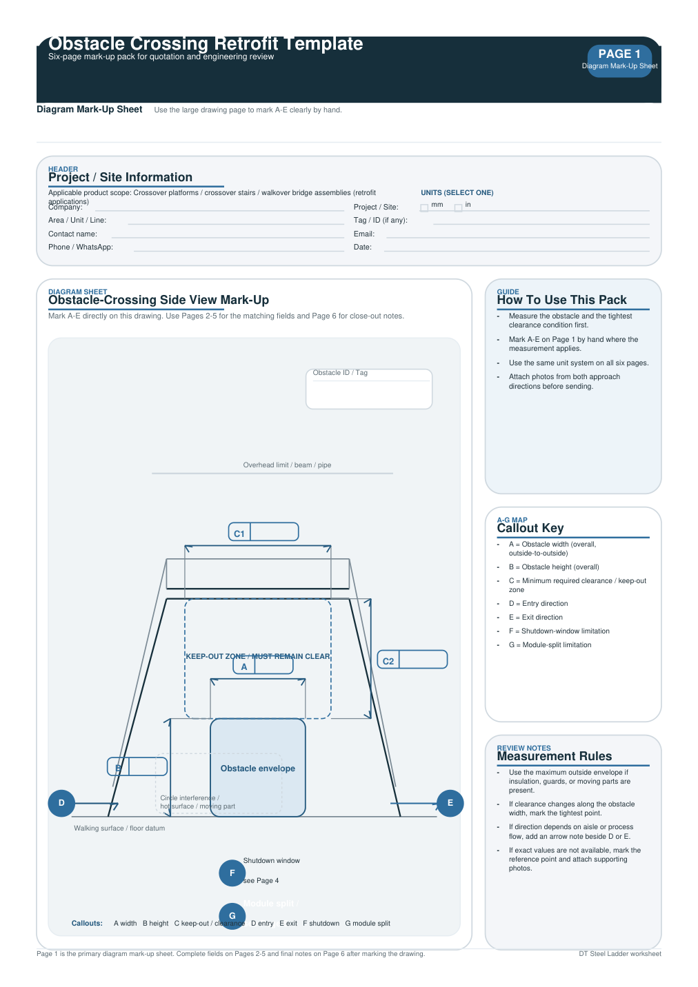 Page 1 preview of obstacle crossing retrofit template
