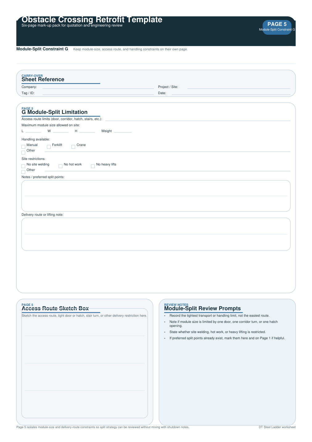 Page 5 preview of obstacle crossing retrofit template