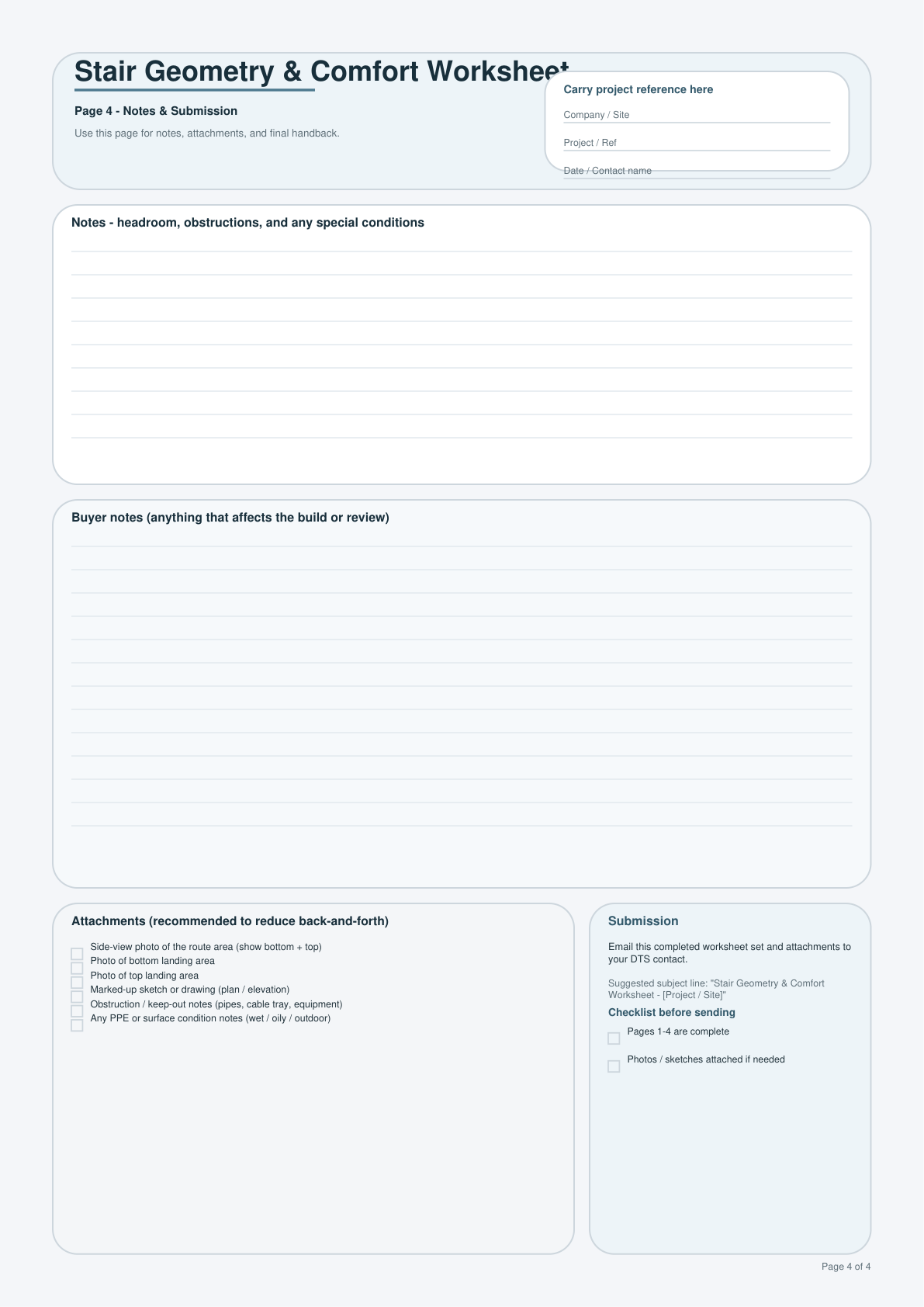 Page 4 preview of stair geometry and comfort worksheet